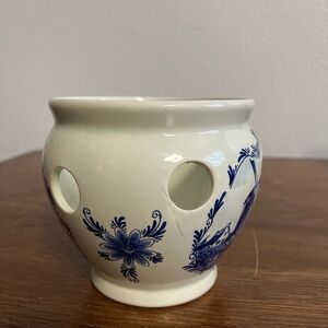 Vintage Delft Blue Hand-Painted Vase/Candle Holder – Holland Pottery